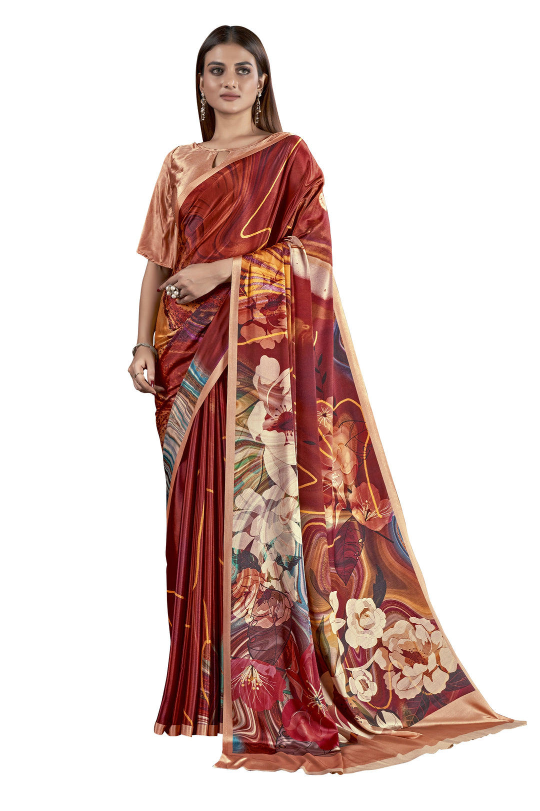 Designer Digital Printed Crepe Soft Silk Saree | Special Event & Wedding