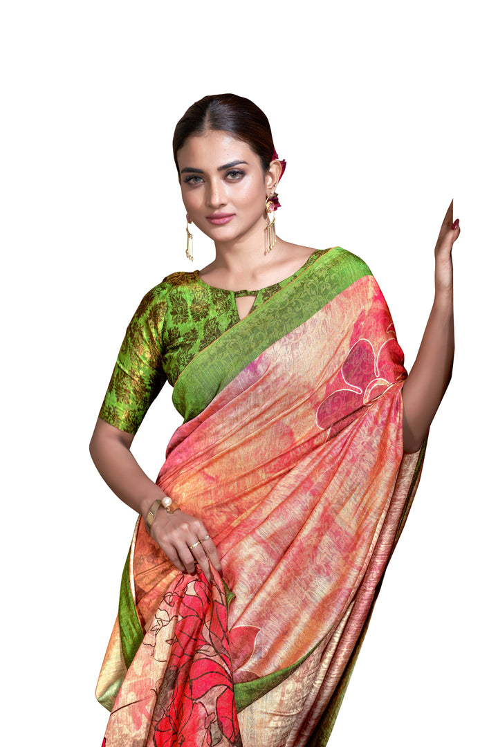 Designer Silk Saree with Woven Jari | Digital Printed for Special Events