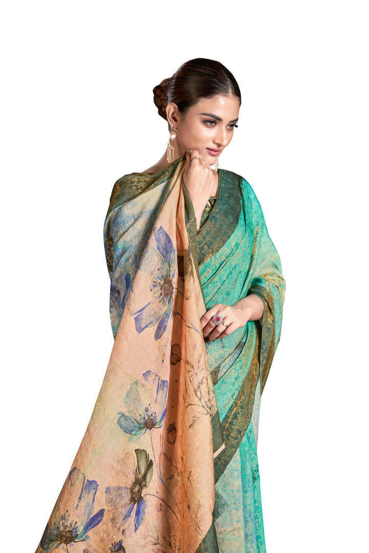 Designer Silk Saree with Woven Jari | Digital Printed for Special Events