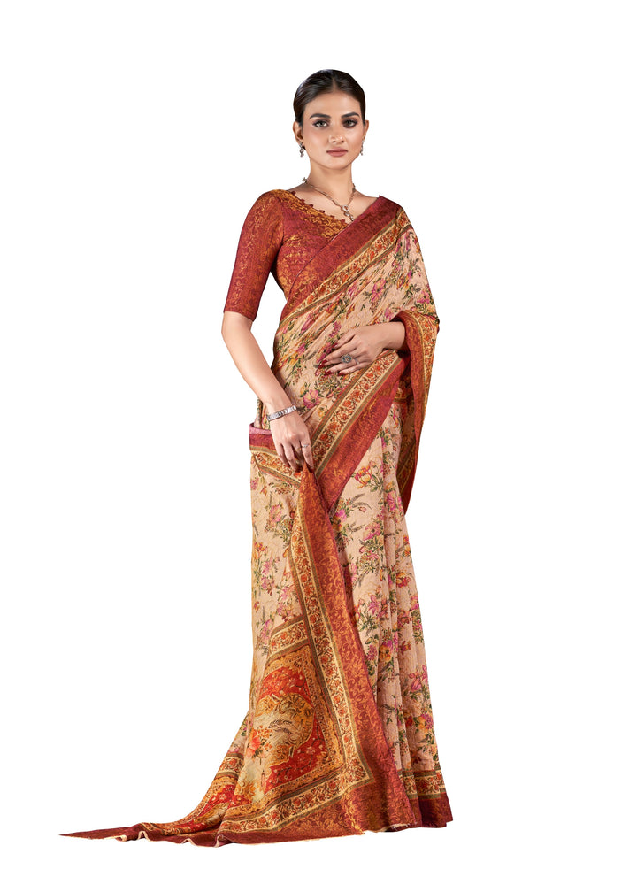 Silk Saree with Woven Jari Design | Digital Printed for Special Events