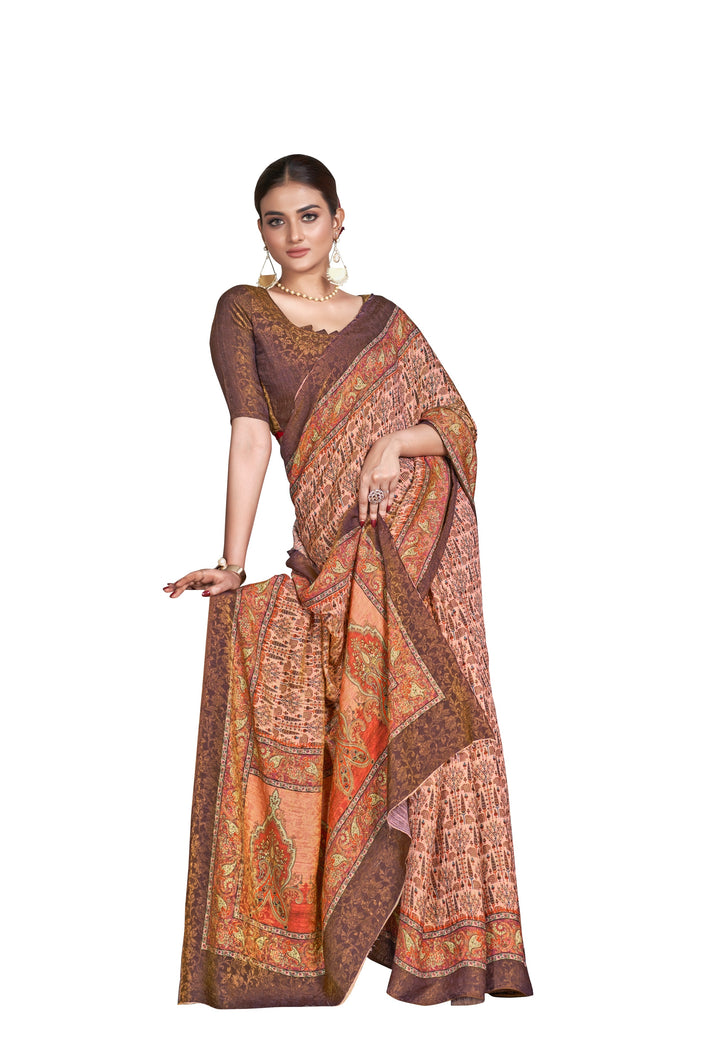 Silk Saree with Woven Jari Designer Work | Digital Printed for Special Events