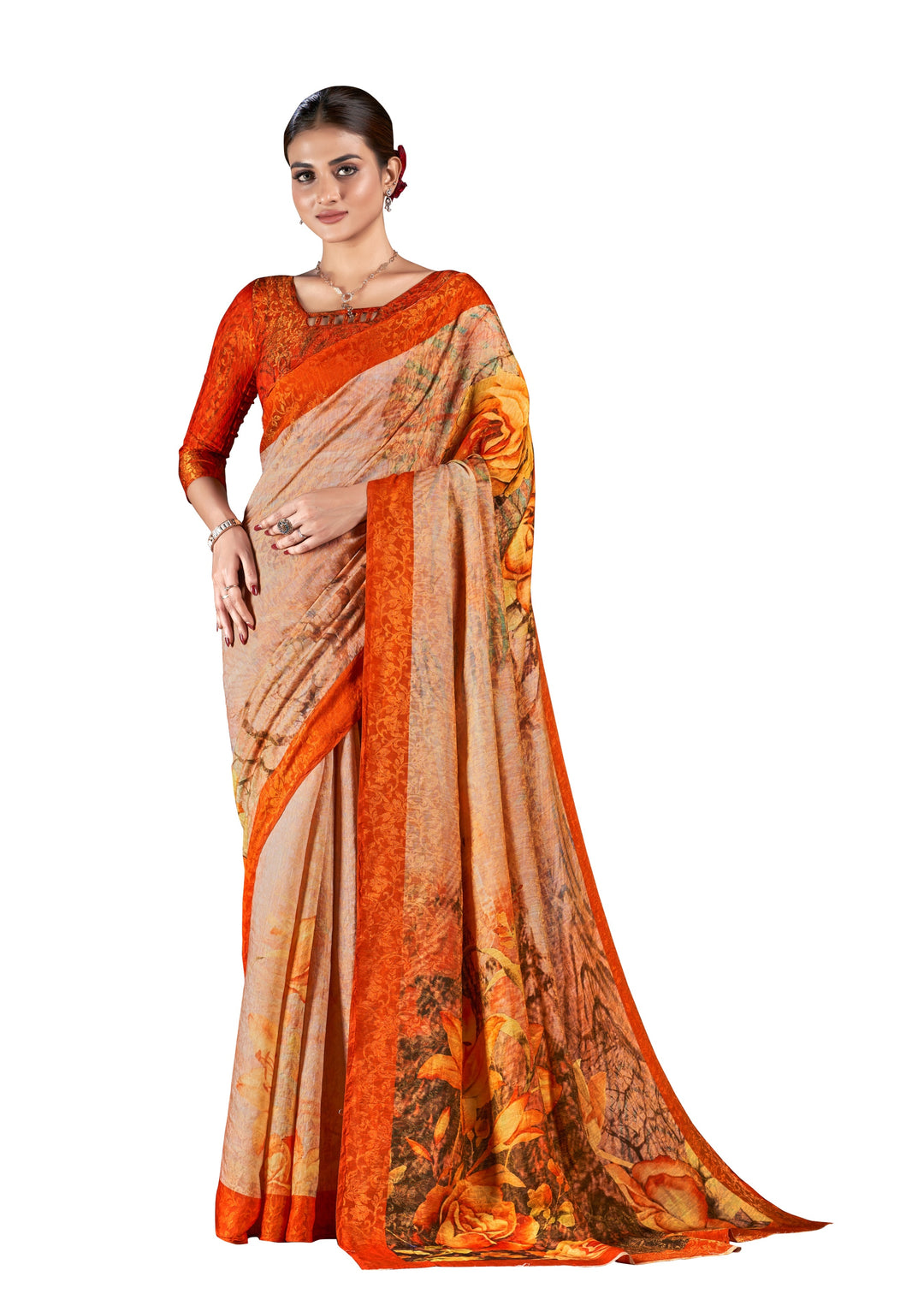 Designer Silk Saree with Woven Jari | Digital Printed for Special Events