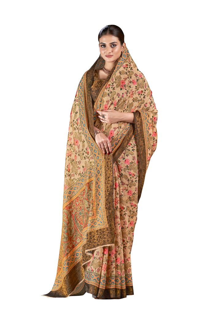 Elegant Silk Saree | Designer Wevon Jari & Digital Print for Festivities