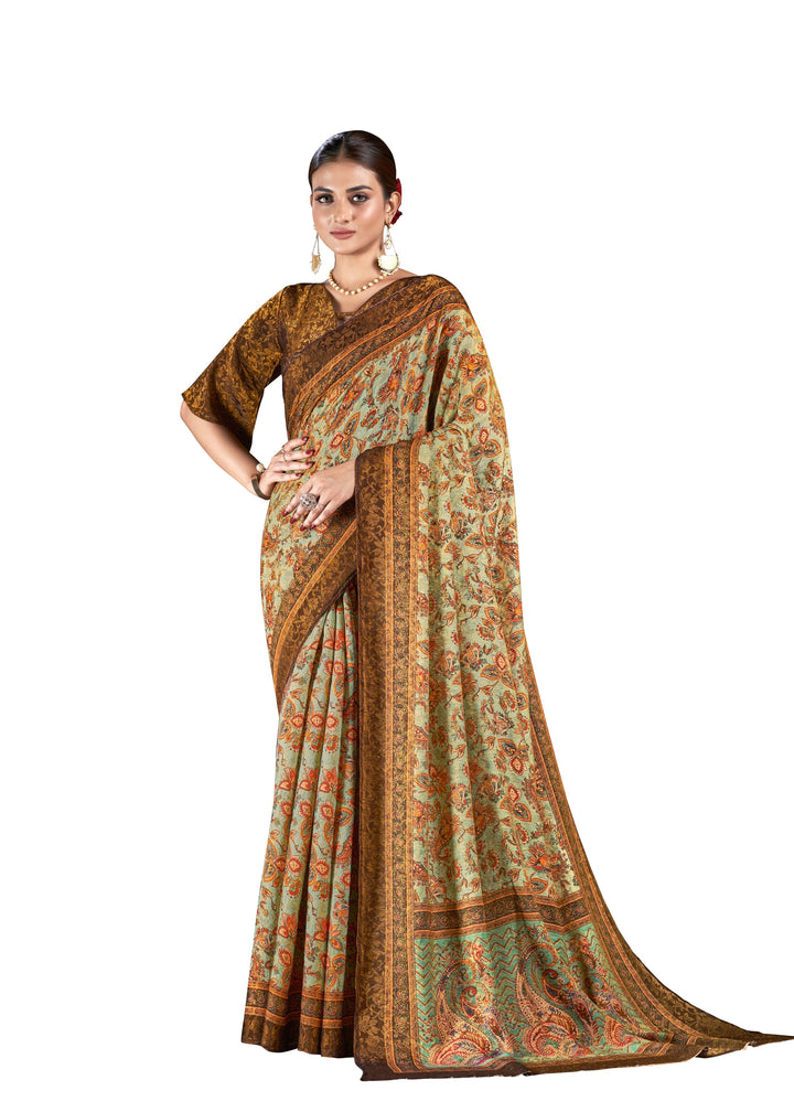 Designer Silk Saree with Woven Jari | Digital Printed for Special Events