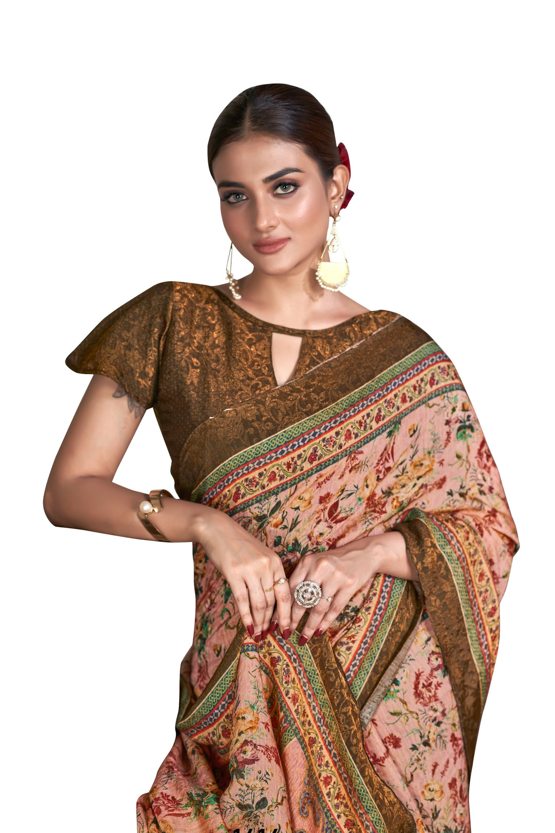 Designer Silk Saree with Woven Jari | Digital Print for Special Events