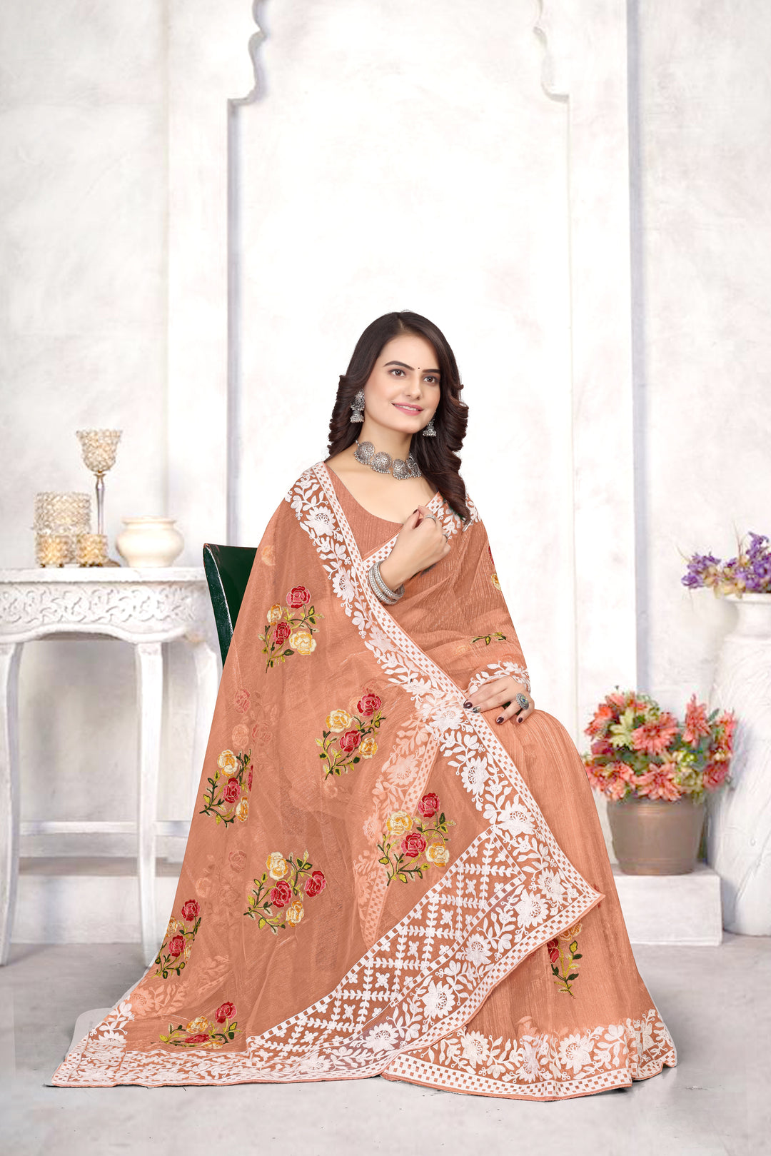 Organza Saree | Heavy Multy Thread Embroidery Work for Party Wear