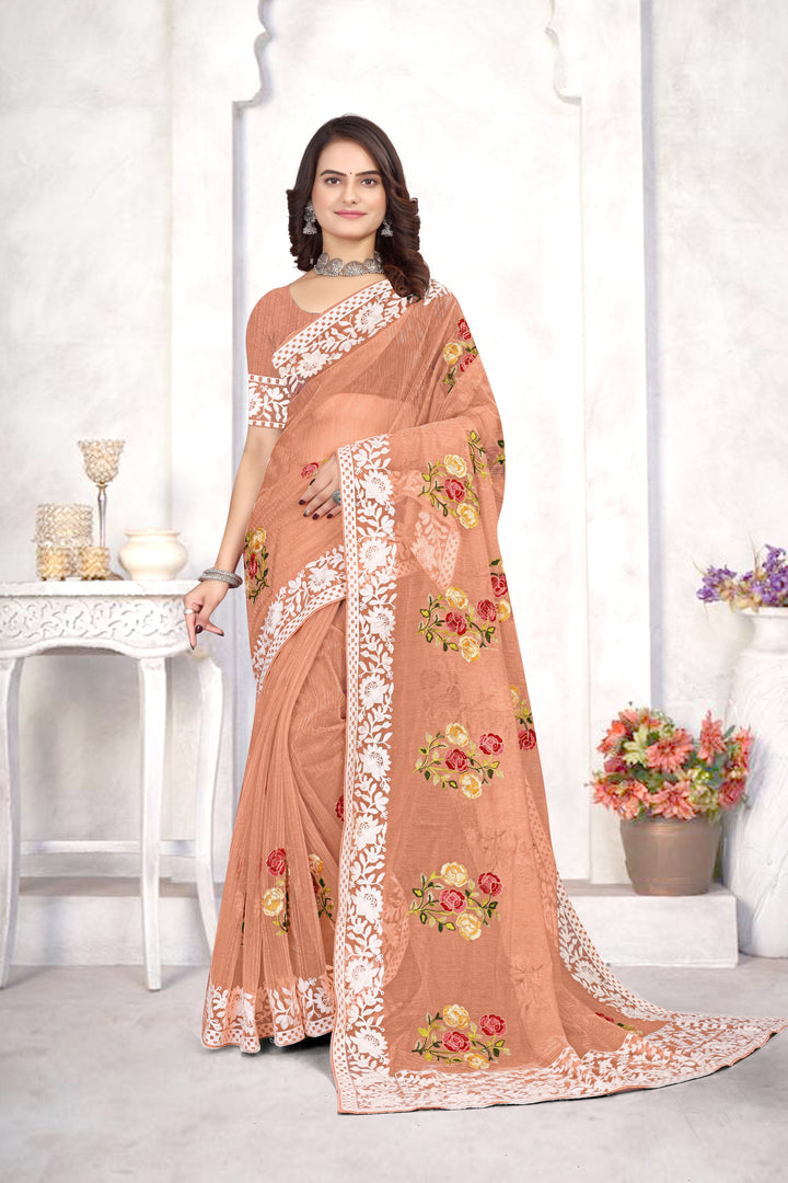 Organza Saree | Heavy Multy Thread Embroidery Work for Party Wear