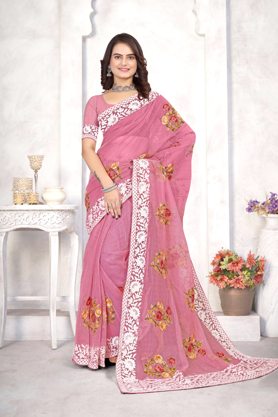 Organza Saree | Heavy Multy Thread Embroidery Work for Party Wear