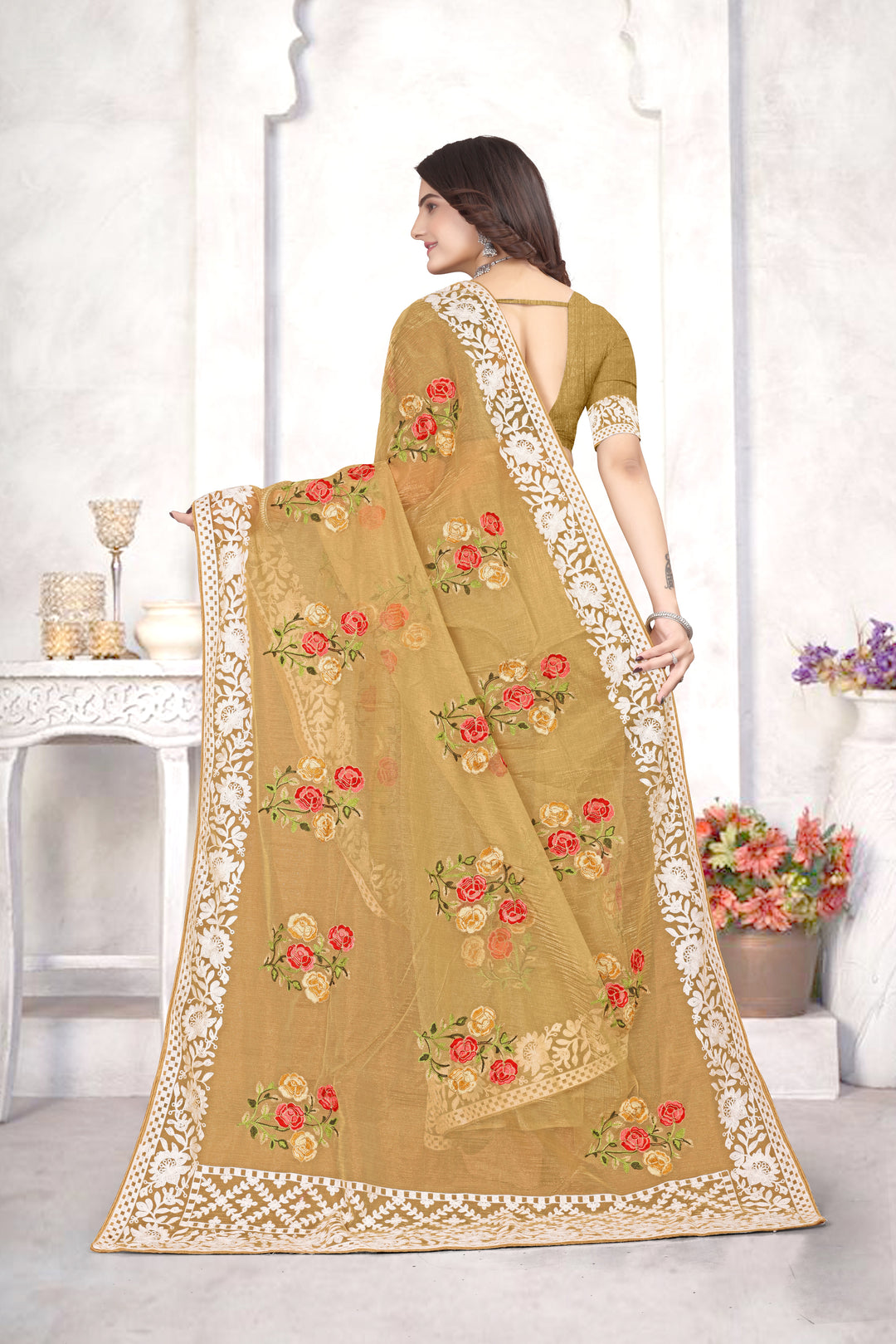 Organza Saree | Heavy Multy Thread Embroidery Work for Party Wear