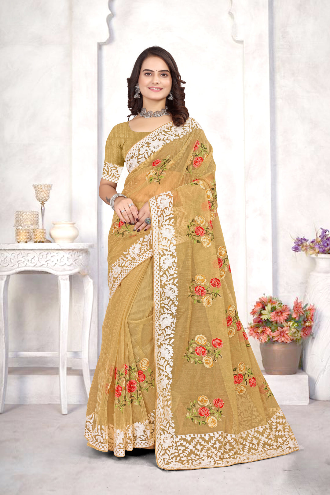 Organza Saree | Heavy Multy Thread Embroidery Work for Party Wear