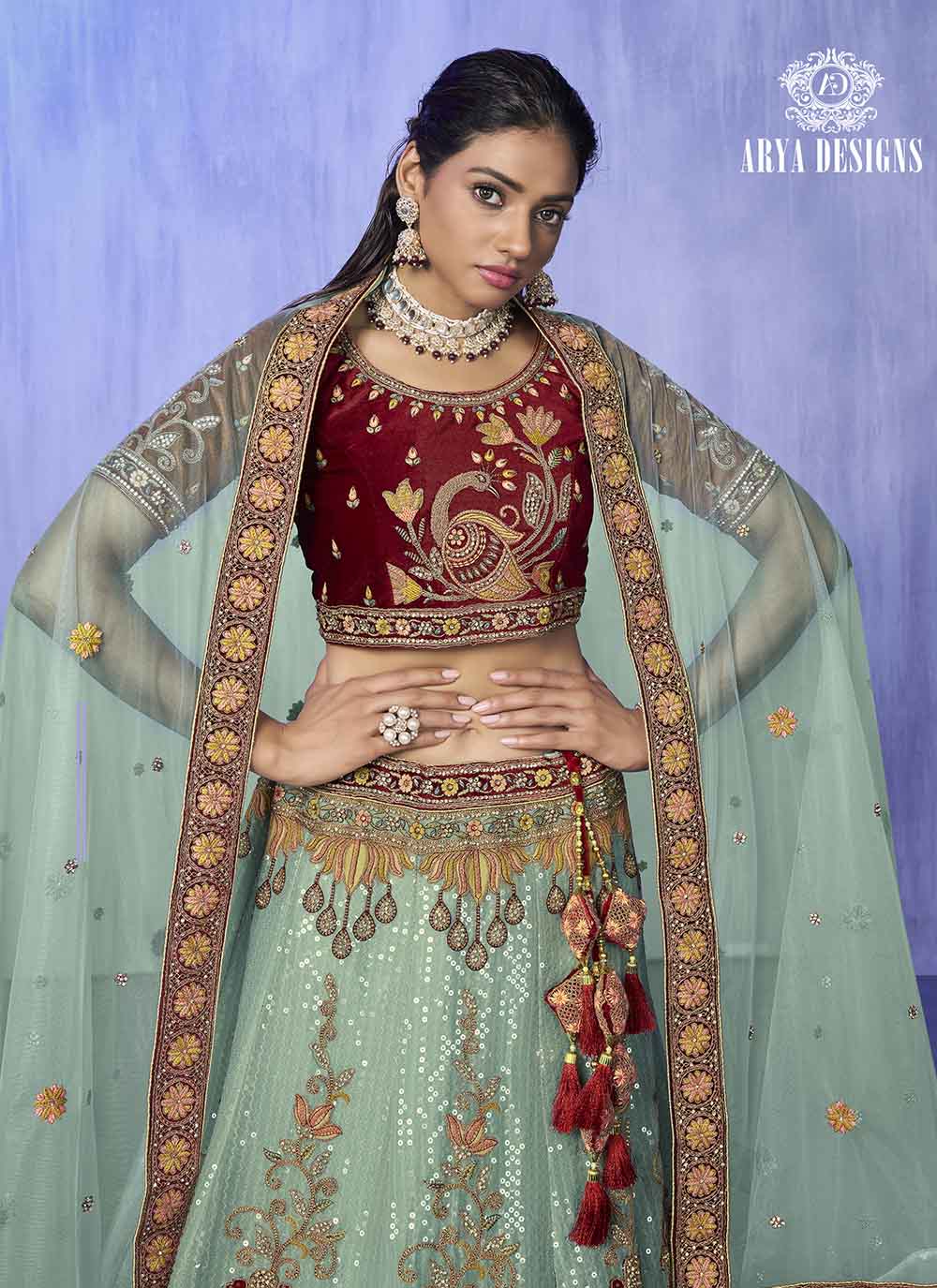 Heavy Designer Embroidery Velvet Lehenga | Perfect for Weddings & Special Events