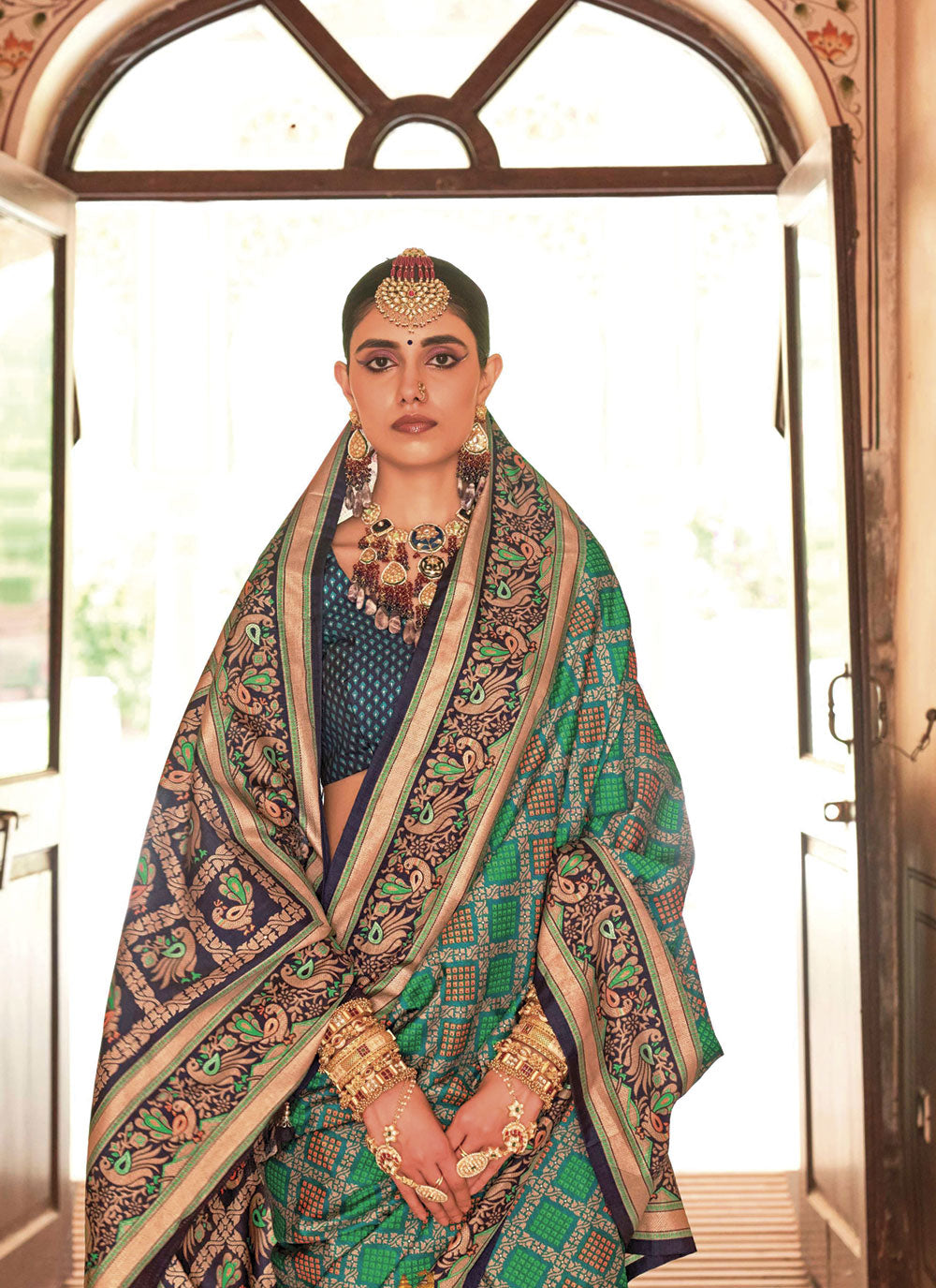 Designer Banarasi Silk Saree | Woven-Printed for Weddings and Festivals