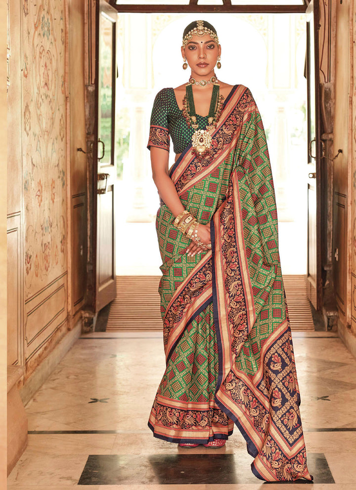 Designer Banarasi Silk Saree | Woven-Printed for Weddings and Festivals