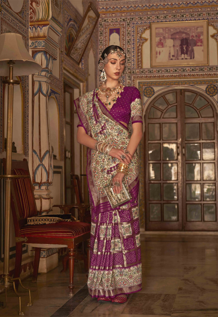 Designer P-V Silk Saree | Weaving & Jari Work for Weddings & Festive Events