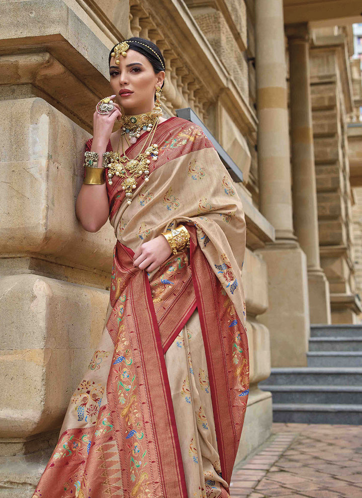 Designer V-P Silk Saree with Wevon Jari | Perfect for Weddings & Festive Occasions