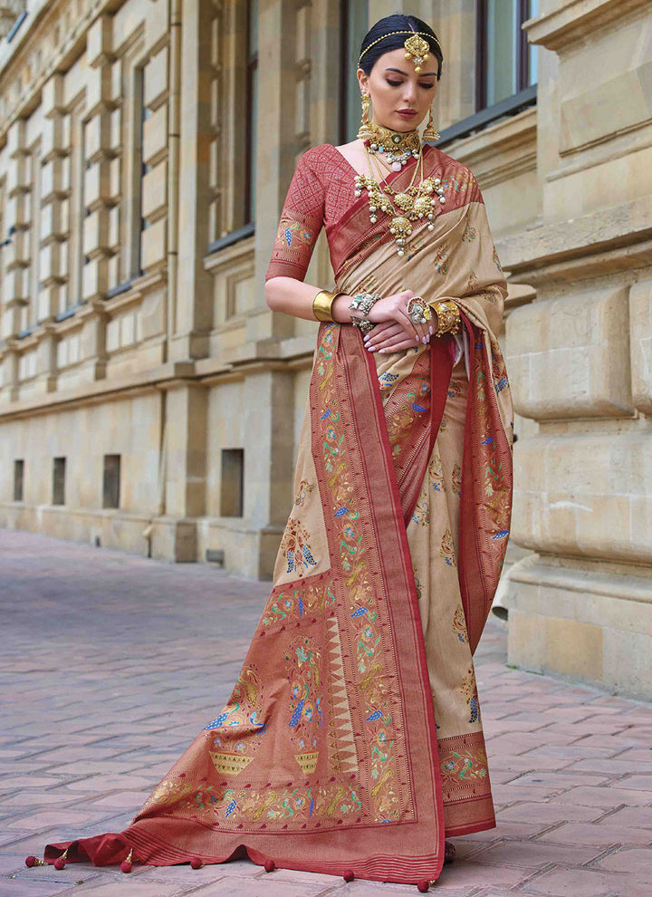 Designer V-P Silk Saree with Wevon Jari | Perfect for Weddings & Festive Occasions