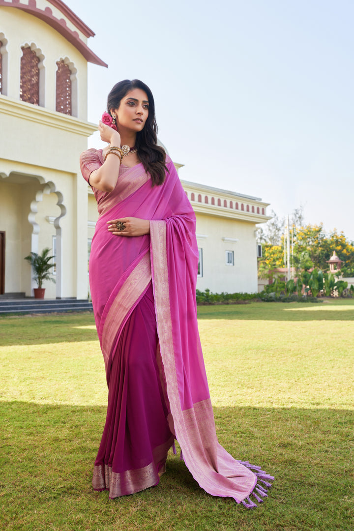 Designer Georgette Saree with Embroidery Work | Perfect for Weddings & Events