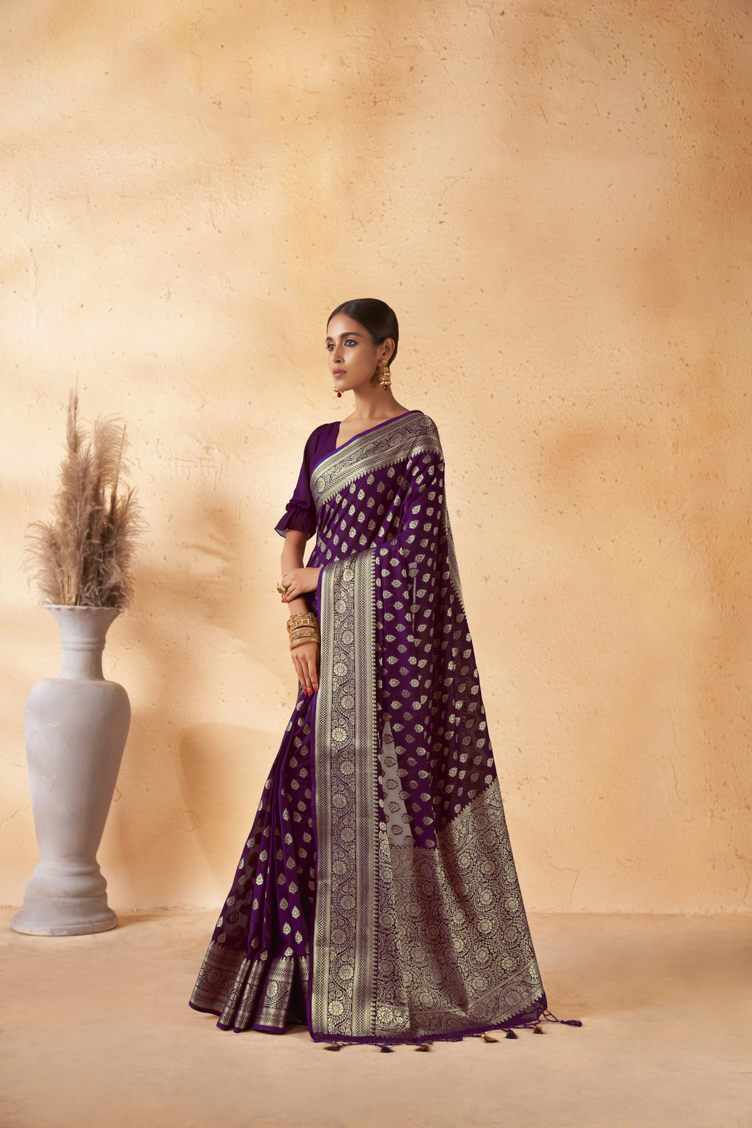 Heavy Wevon Designer Georgette Saree | Perfect for Weddings and Special Events