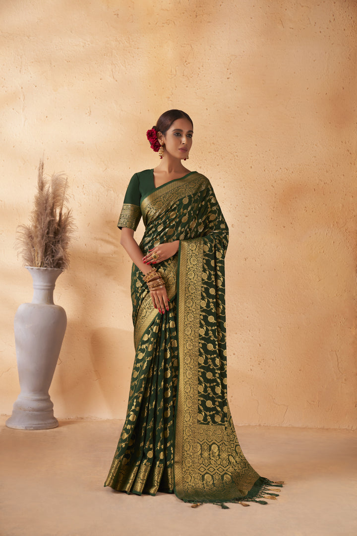 Heavy Wevon Designer Georgette Saree for Weddings & Special Events | Elegant Look