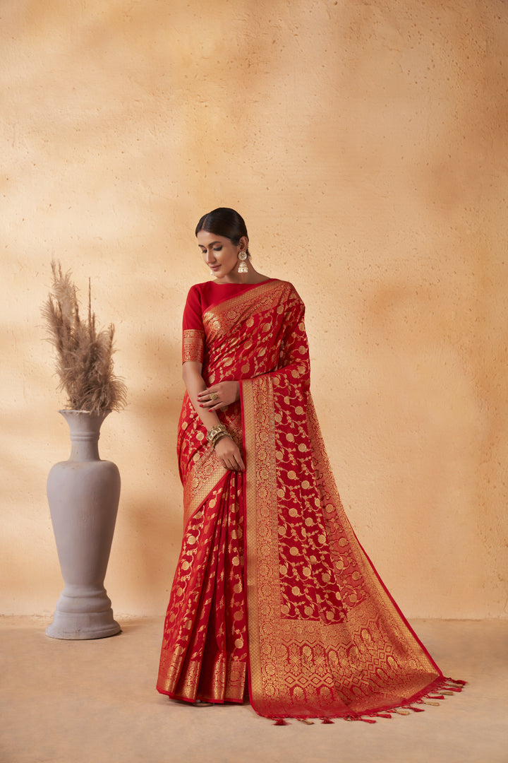 Heavy Wevon Designer Georgette Saree for Weddings & Special Events | Elegant Look