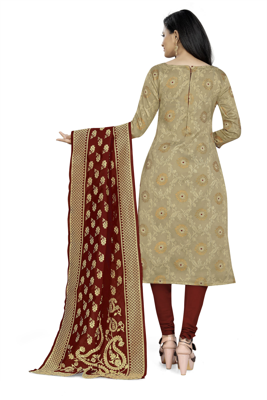 Elegant Banarasi Silk | Tafetta Silk Pair with Designer Jacquard Work