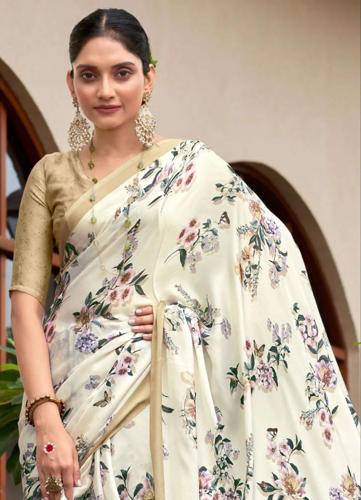 Muslin Digital-Printed Saree | Wedding & Festive Traditional Wear