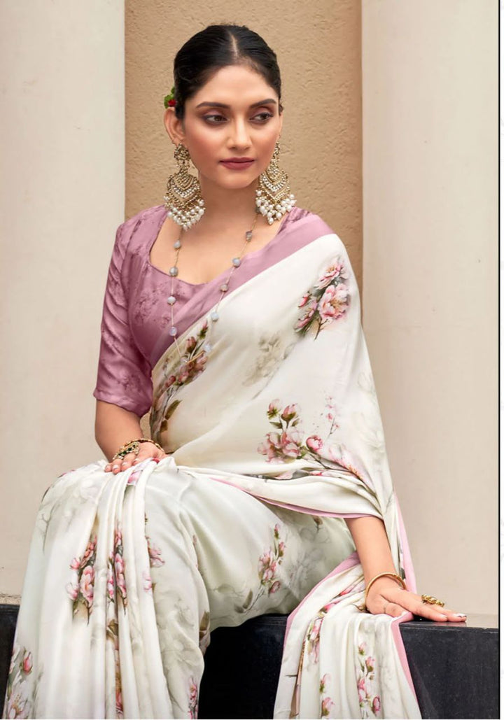 Muslin Digital-Printed Saree | Elegant Wedding & Festive Wear