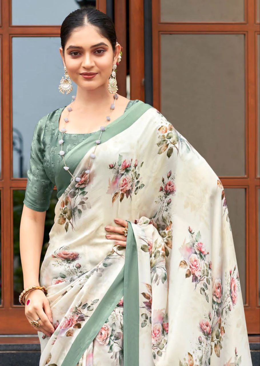 Muslin Digital-Printed Saree | Elegant Wedding & Festive Wear