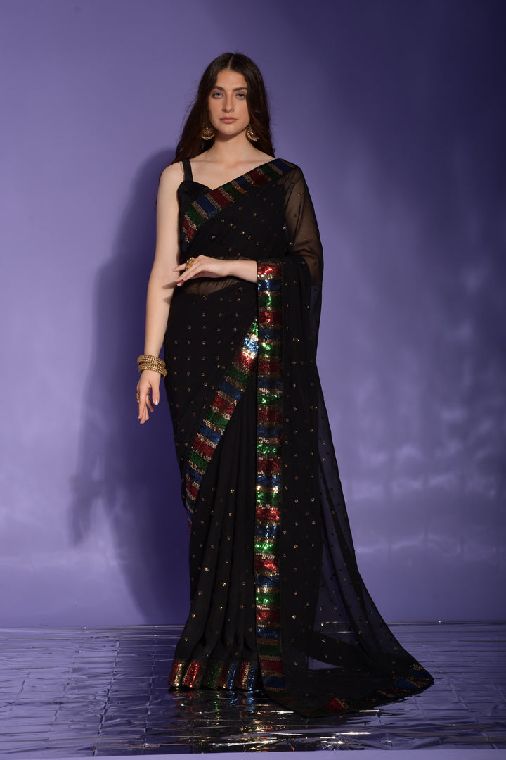 Georgette Saree with Sequined Embroidery | Perfect for Weddings & Festivals