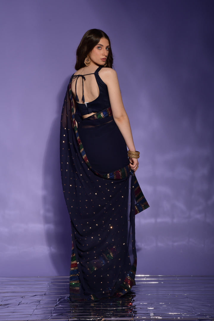 Georgette Saree with Sequined Embroidery | Perfect for Weddings & Festivals