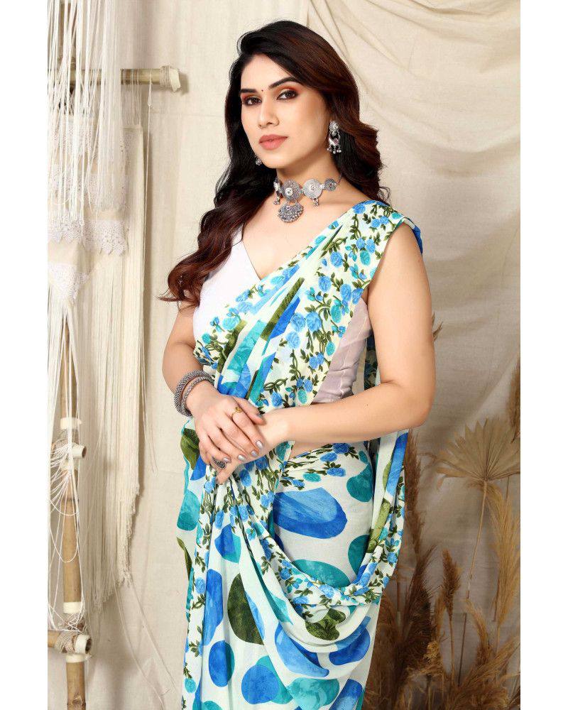 Designer Georgette Saree with Satin Blouse | Digital Printed for Wedding & Festive