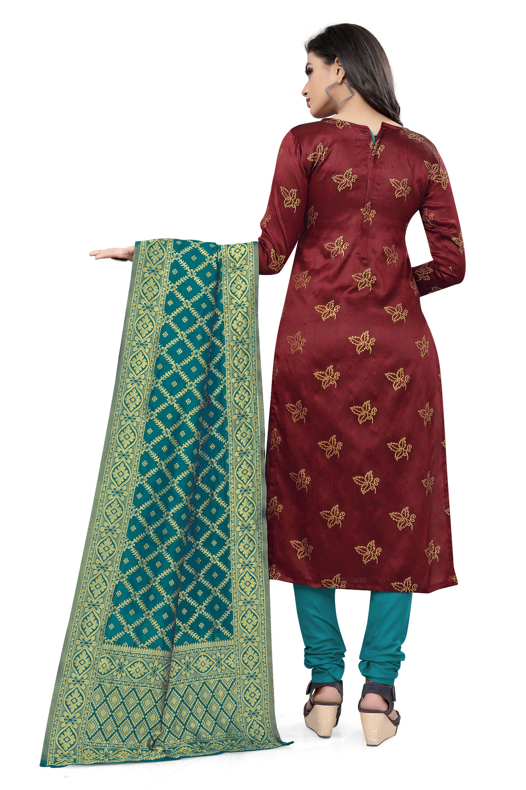 Banarasi Silk Maroon Kurti Set | Perfect for Weddings and Everyday Wear