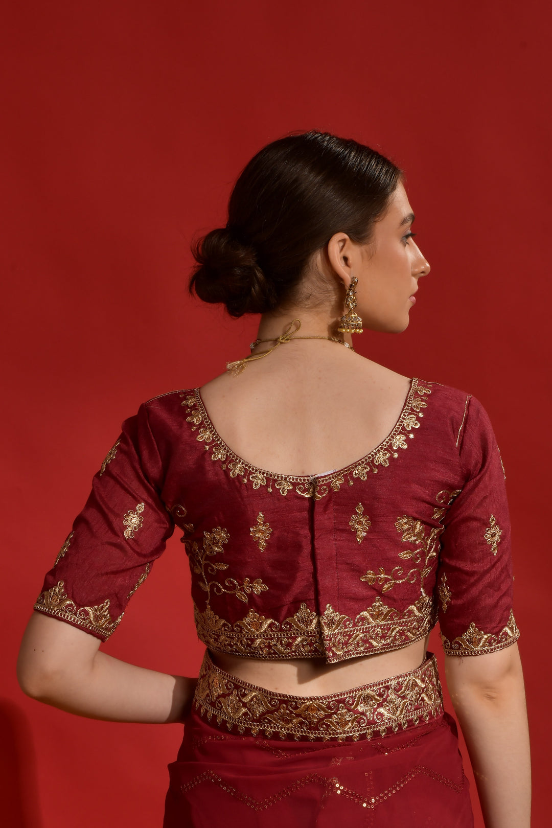 Georgette Saree with Sequins & Embroidery | Mono-Banglori Blouse for Weddings