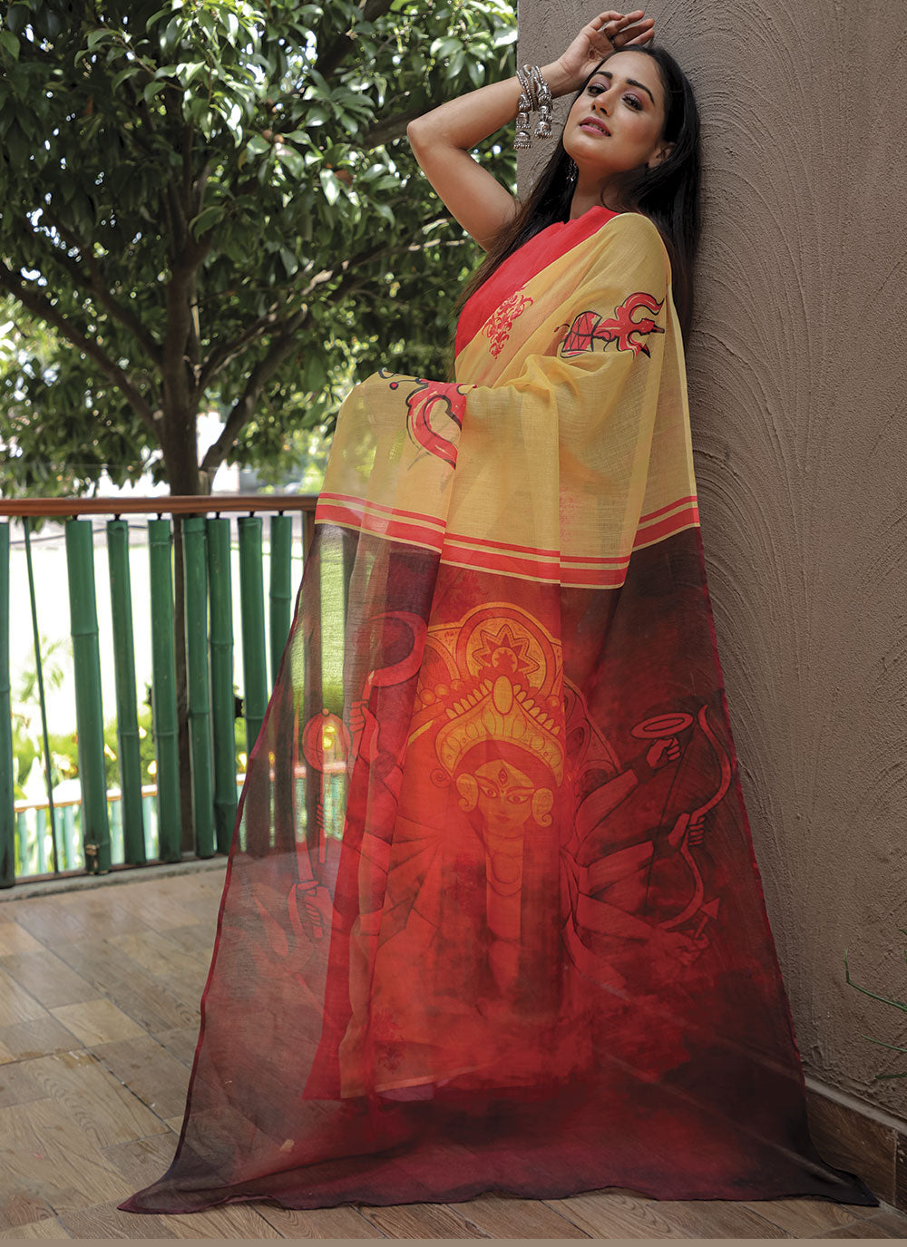 Linen Saree with Digital Print | Wedding & Festive Traditional Wear