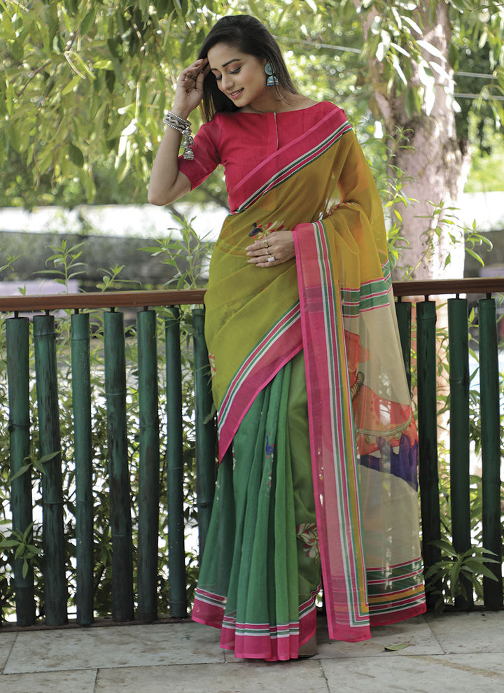 Linen Digital Printed Saree | Perfect for Weddings, Parties & Festive Events