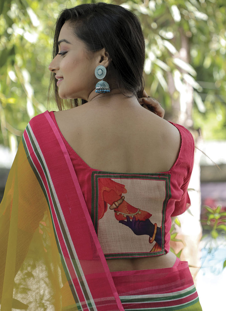 Linen Digital Printed Saree | Perfect for Weddings, Parties & Festive Events