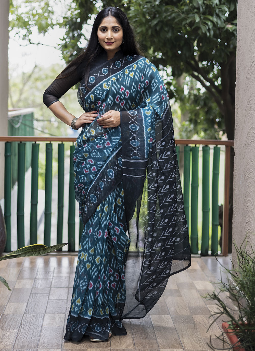 Linen Digital-Printed Saree | Perfect for Weddings, Parties & Festive Events