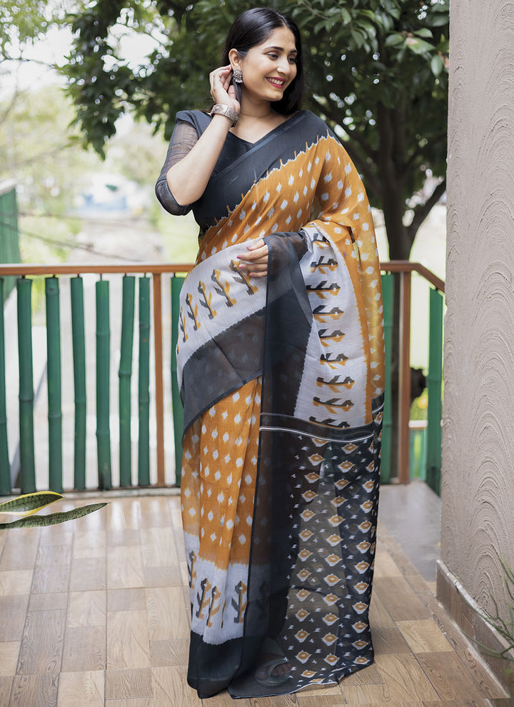 Linen Digital Printed Saree | Elegant Design for Special Events & Festivities