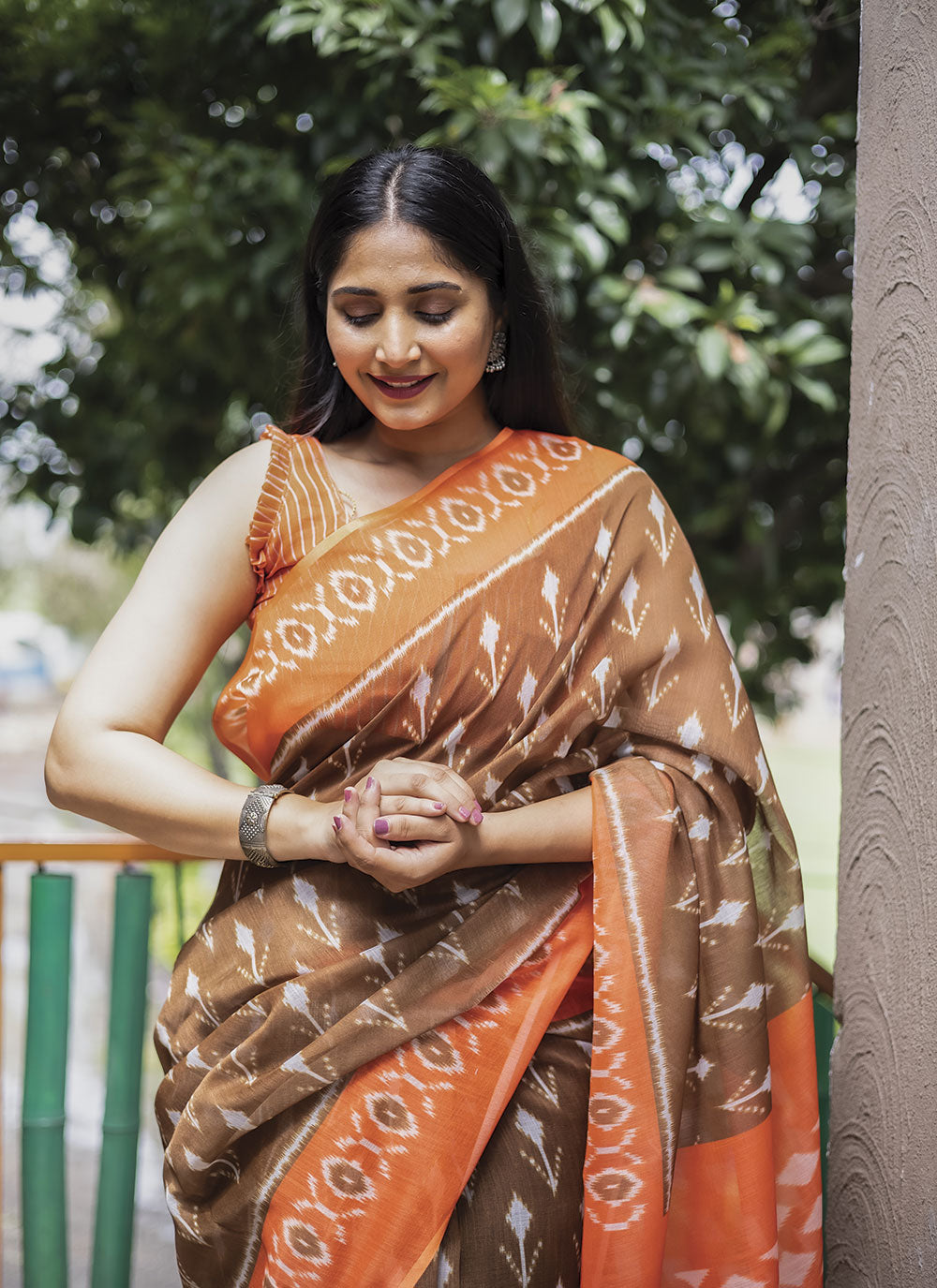 Linen Digital-Printed Saree | Perfect for Weddings and Festive Events