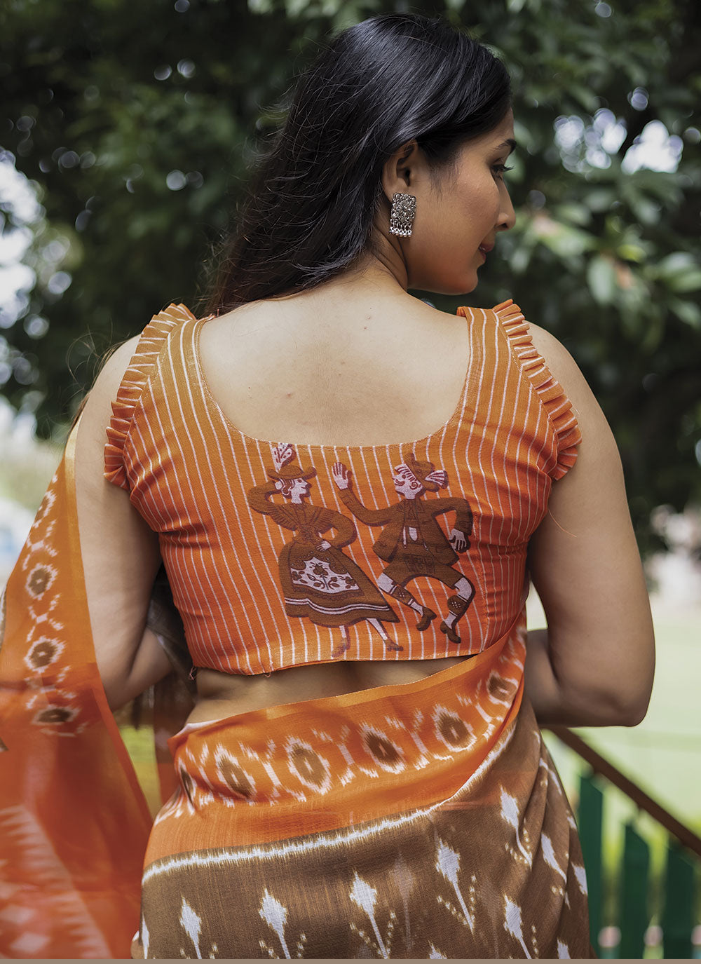 Linen Digital-Printed Saree | Perfect for Weddings and Festive Events