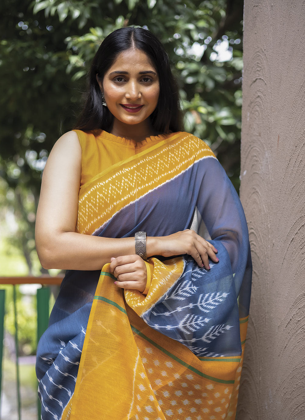 Linen Digital-Printed Saree | Perfect for Weddings, Festivals, and Events