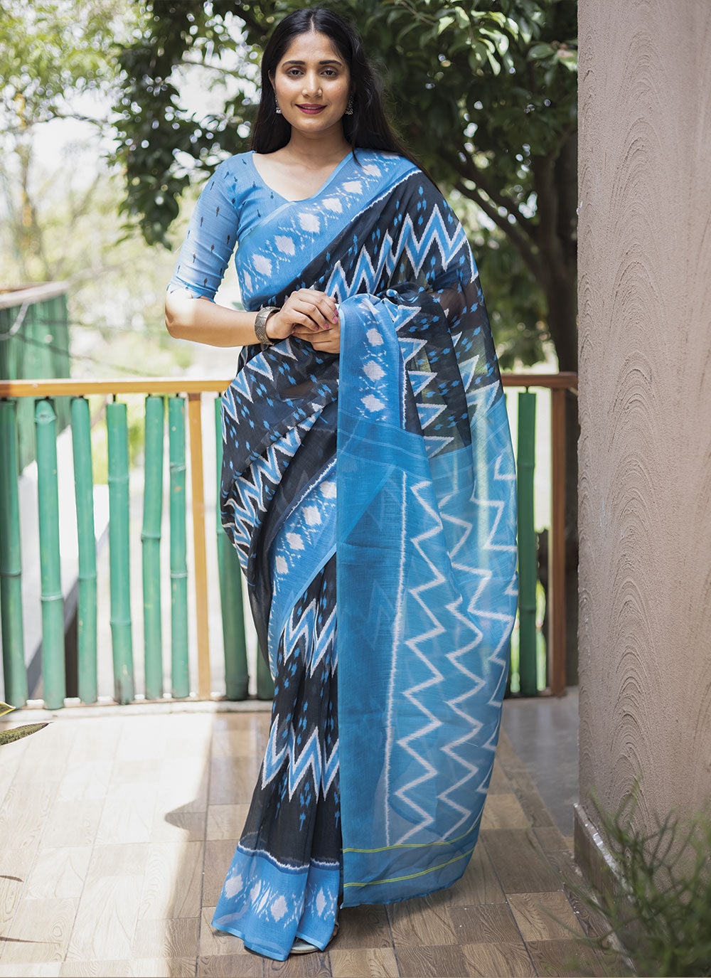 Linen Digital Printed Saree for Special Events | Elegant Festive Attire