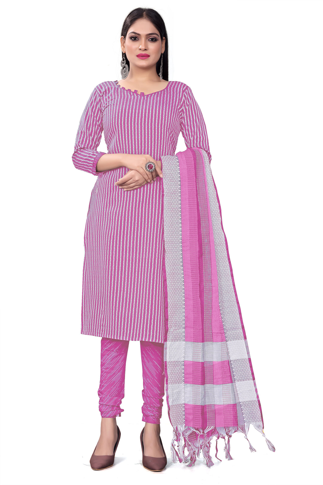 Charming Cotton Kurti Set | Knee-Length Top & Elegant Dupatta