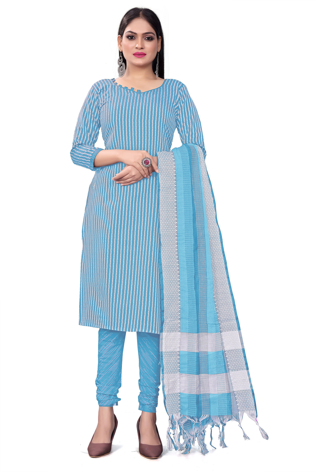 Charming Cotton Kurti Set | Knee-Length Top & Elegant Dupatta