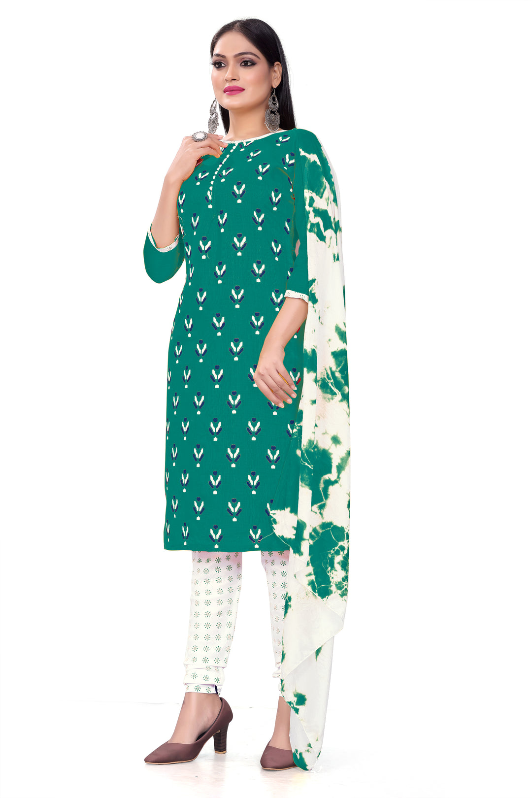 Exquisite Cotton Slab Kurti Set | Designer Prints & Elegant Dupatta