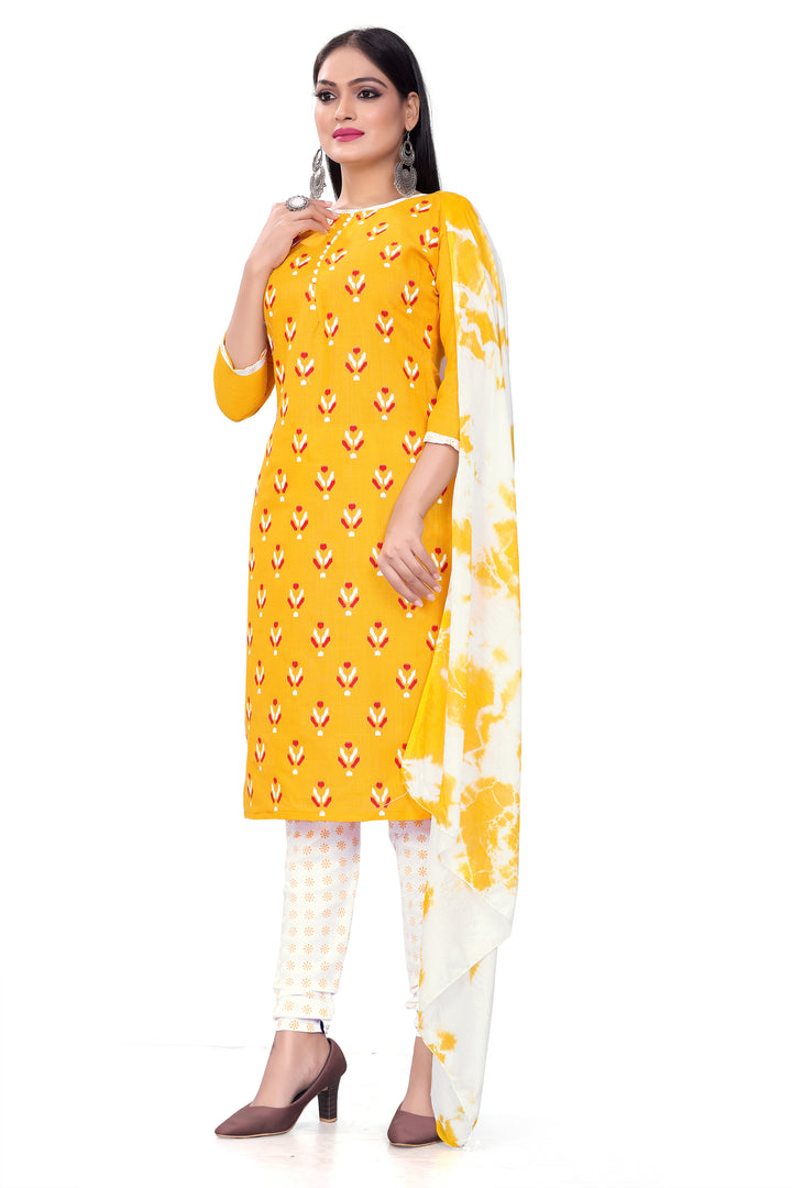 Exquisite Cotton Slab Kurti Set | Designer Prints & Elegant Dupatta