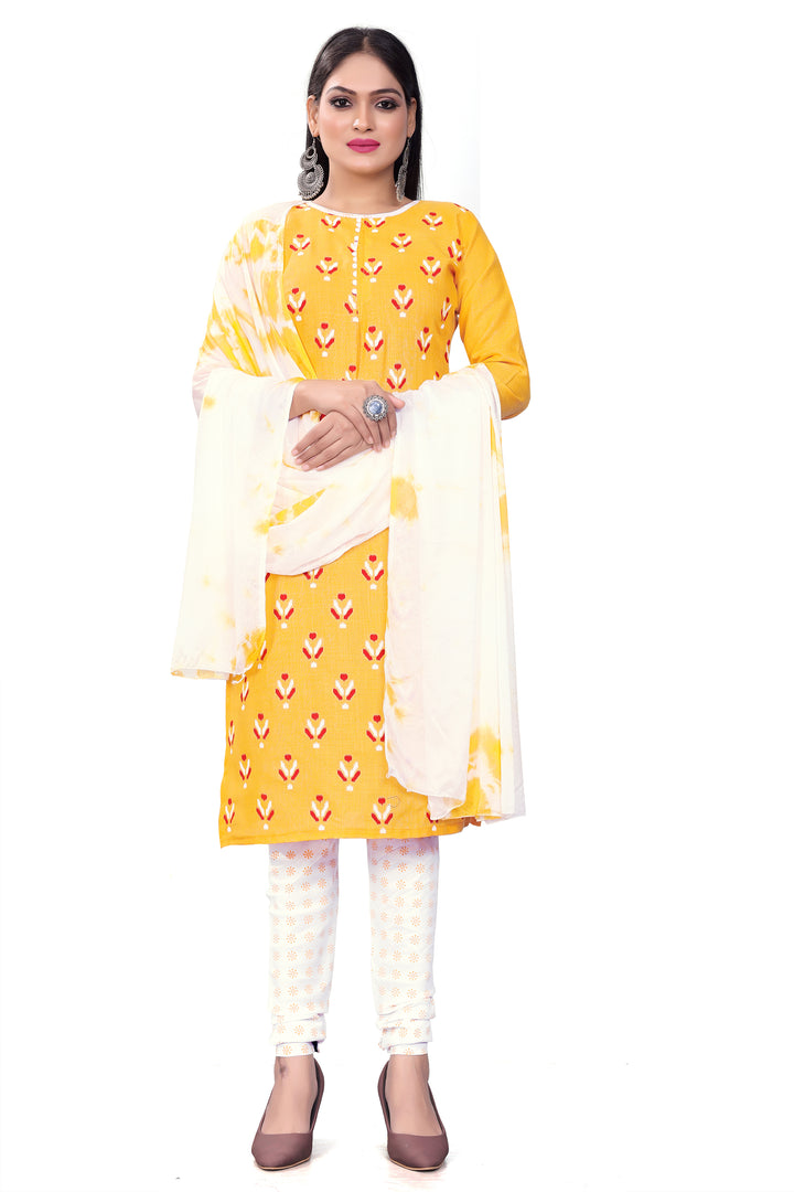 Exquisite Cotton Slab Kurti Set | Designer Prints & Elegant Dupatta