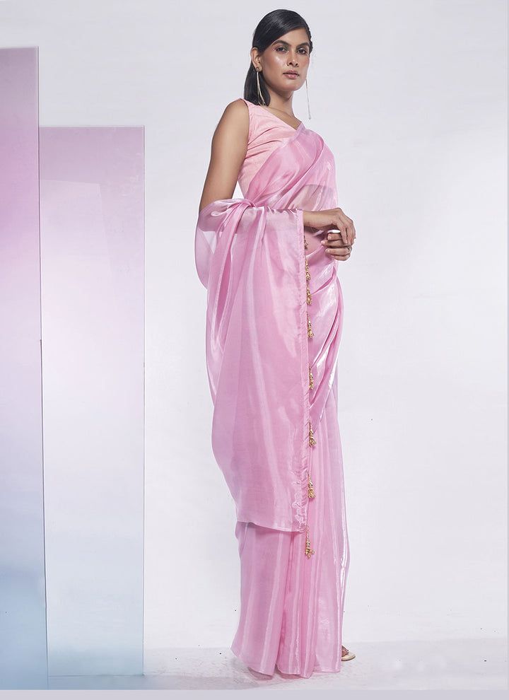 Designer Solid Jimmy-Choo Saree | Art-Silk Blouse for Special Events