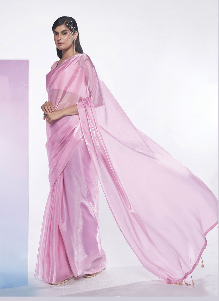 Designer Solid Jimmy-Choo Saree | Art-Silk Blouse for Special Events