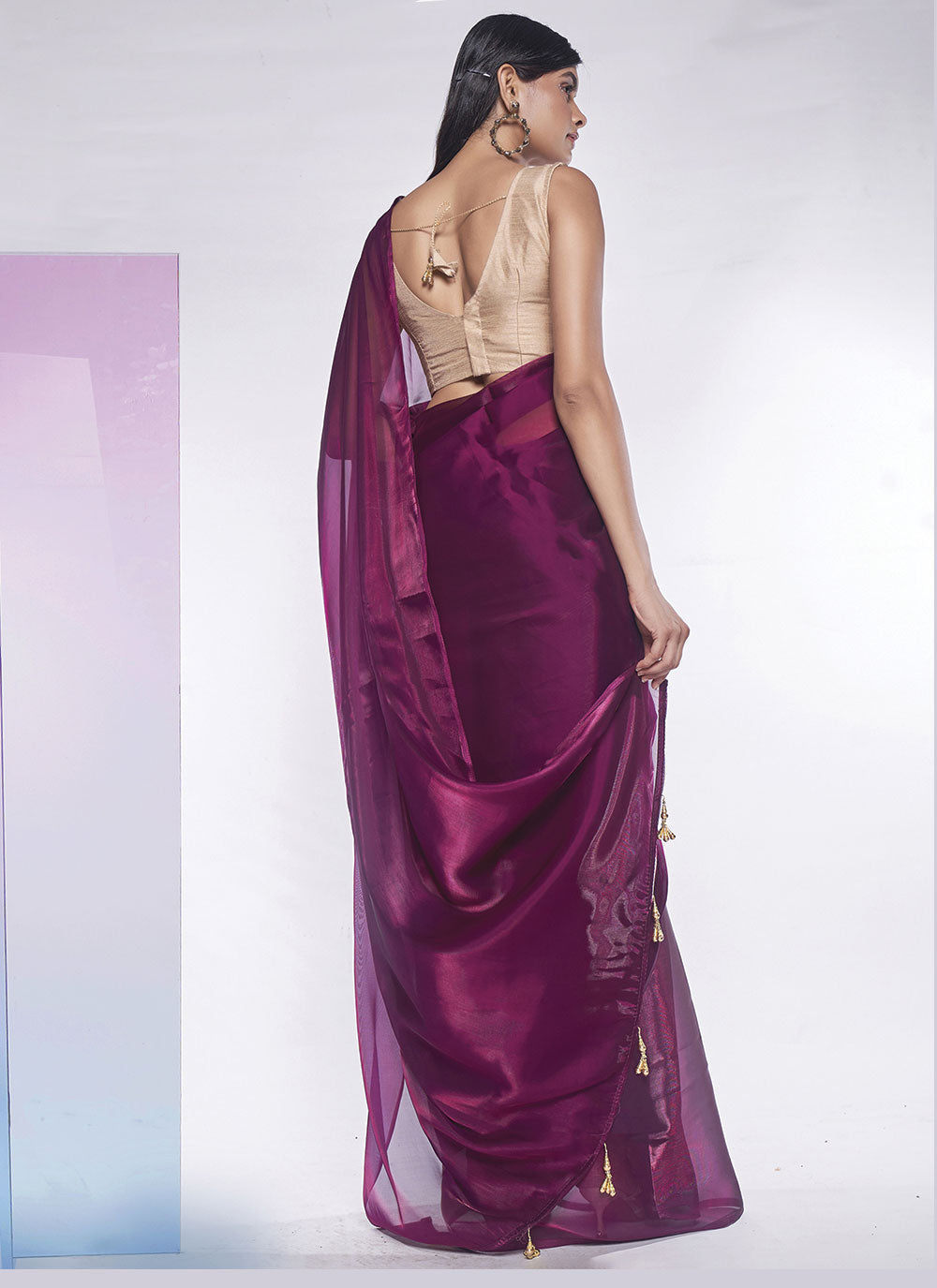 Designer Solid Jimmy-Choo Saree | Art-Silk Blouse for Special Events